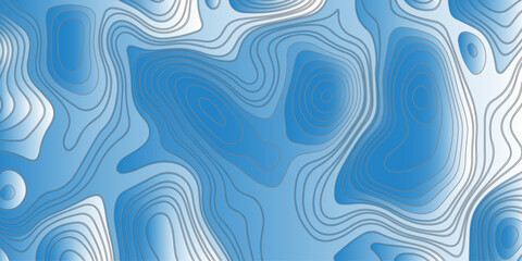 Abstract topographic contour pattern with smooth flowing lines,layered blue and white gradients, organic terrain shapes, modern minimal style, perfect for backgrounds,mapping themes,and graphic design