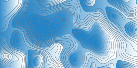 Abstract topographic contour pattern with smooth flowing lines,layered blue and white gradients, organic terrain shapes, modern minimal style, perfect for backgrounds,mapping themes,and graphic design