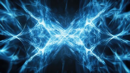 Abstract blue energy plasma light network background