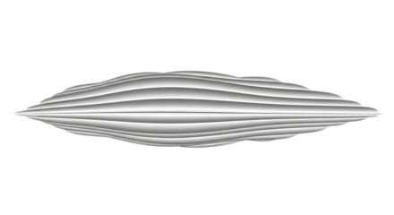 Abstract 3d render of a futuristic metallic object isolated on transparent background modern and minimalist design element for creative projects