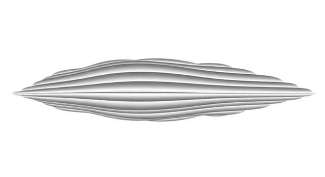 Abstract 3d render of a futuristic metallic object isolated on transparent background modern and minimalist design element for creative projects