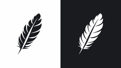 Fototapeta premium Elegant feather quill design for logo or branding, minimalist style with classic appeal, vector origin