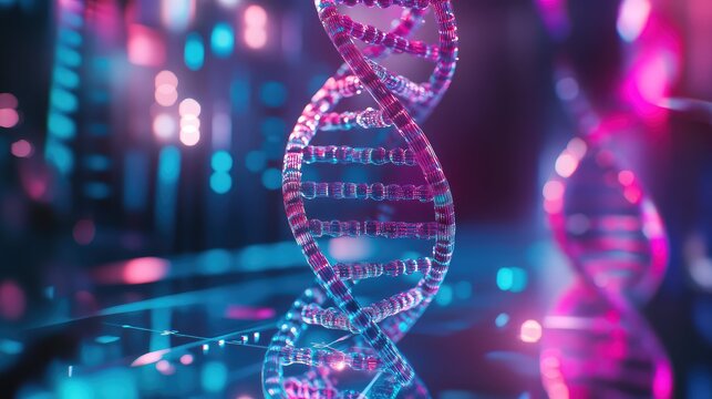 Dna helix structure representing science and biotechnology concept - Powered by Adobe