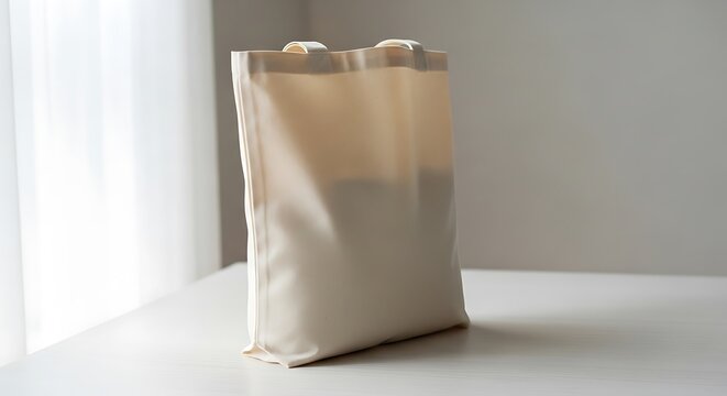 Eco-friendly reusable tote bag mockup ready for your branding. Showcase your commitment to sustainability with this stylish, minimalist design, perfect for retail.