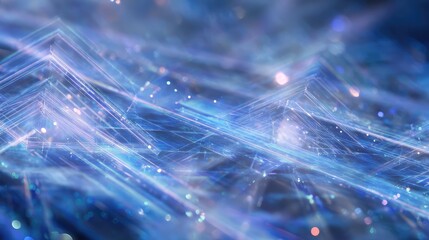 Abstract blue digital network connecting data streams