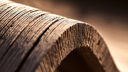 velodrome. Close-up of wooden velodrome track banking showing grain and curved structure. event key visuals, club posters, designed for sports event promotions and stadium branding.