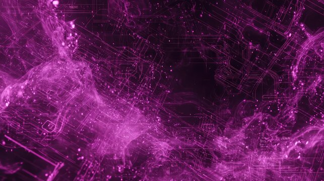 Digital circuit board particles displaying network data flow