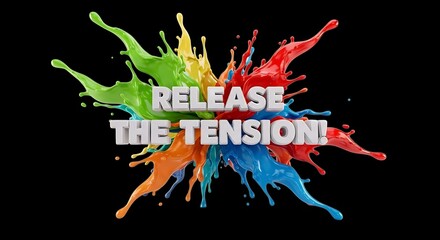 Release the tension with vibrant colors exploding for ultimate relaxation and stress relief, perfect for promoting wellness programs or inspiring creative expression