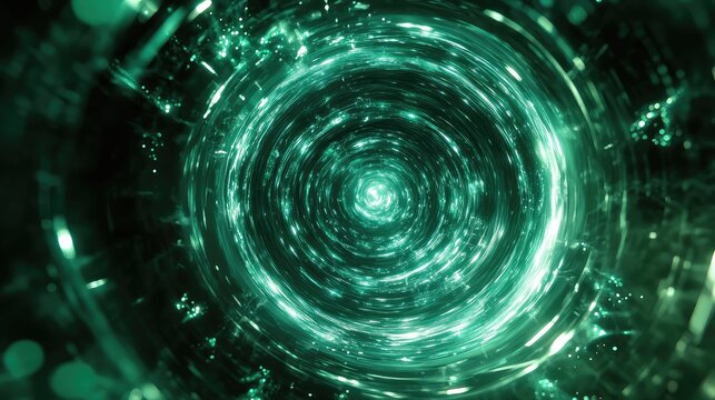 Green light vortex accelerating in abstract tunnel