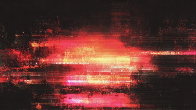 Digital data glitching with red and black technology abstract background