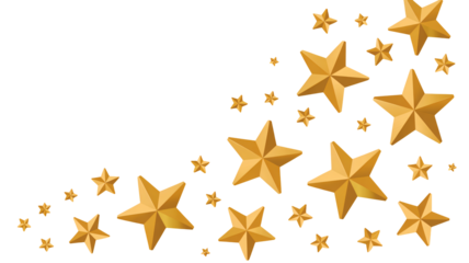 Festive golden stars sparkling for holiday celebration design use
