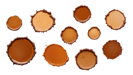 Foundation shades arrangement, isolated on transparent background