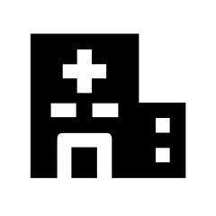 Obraz premium Hospital building with cross isolated on