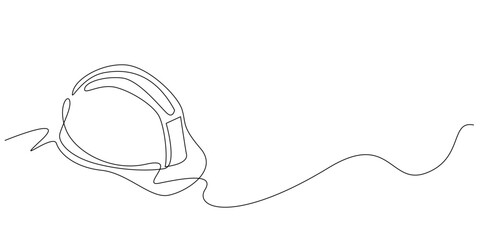 Continuous line illustration of a construction safety helmet.
One line drawing in a simple minimalist style, suitable for construction themes, engineering concepts, and safety equipment visuals.
