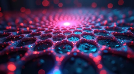 Abstract glowing hexagonal lattice with futuristic digital network concept