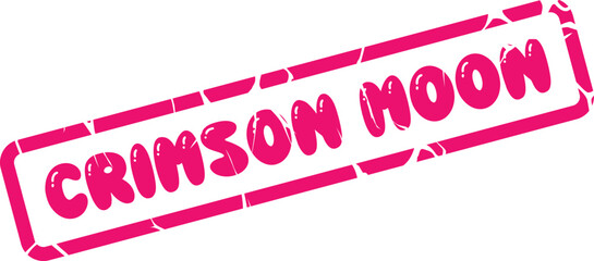 A striking crimson ink stamp with the word moon for celestial themed creative endeavors