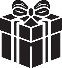 Black gift box with ribbon for holiday celebration and surprise present