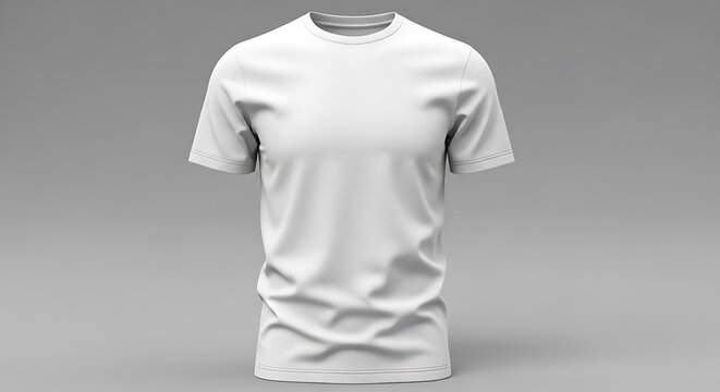 Simple, clean white tee shirt mockup for apparel design projects. A blank canvas to showcase your creative designs, branding, and style. Perfect for summer and everyday wear.