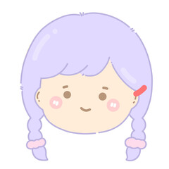 Obraz premium A little girl with the purple hair