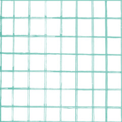 Hand-drawn Teal Grid on White Background