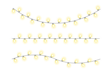 Warm yellow glowing decorative string lights, perfect for holiday celebrations Diwali Christmas New Year party decorations