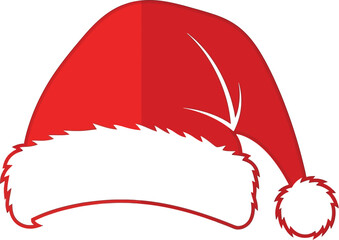 Obraz premium Festive santa hat illustration on a white background for holiday celebrations