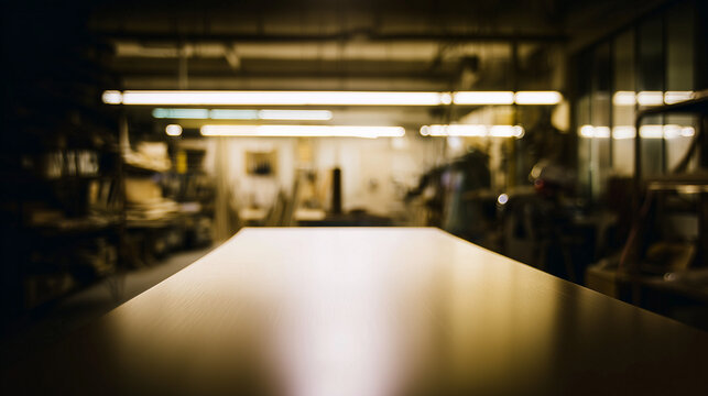 woodwork. A beautifully crafted wooden table with a smooth, reflective varnished surface. product launch decks, UI/UX mockups, designed for data visualization dashboards and holographic UIs.