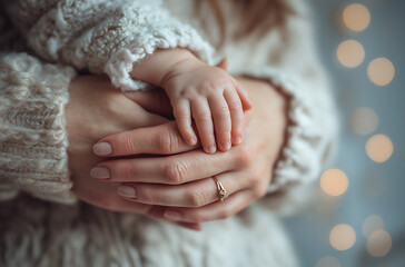 close-up of the hands and feet of an asian baby,