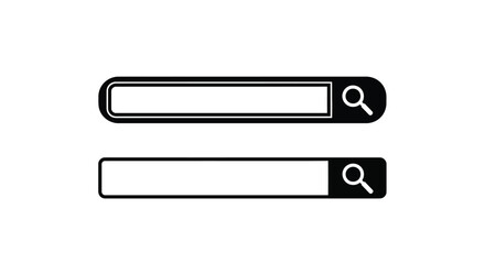 Simple search bars with magnifying glass icons displayed on a white background