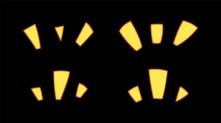 Doodle pop surprise sunburst sparkle ray. Hand drawn shine japanese expression elements vector illustration