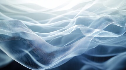 Obraz premium Abstract blue mesh fabric flowing background texture