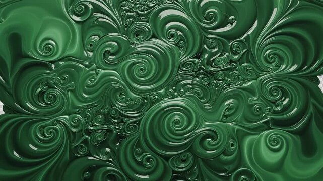 Abstract Swirling Green Patterns with Light Effects.