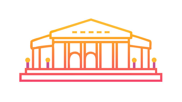 A Conceptual Icon of a Concert Hall in Illustration