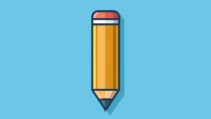 A Yellow Pencil with an Eraser on a Blue Background