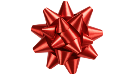 Festive red gift bow ready for Christmas celebrations and presents