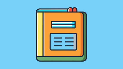 Illustration of an attendance register book in a flat style