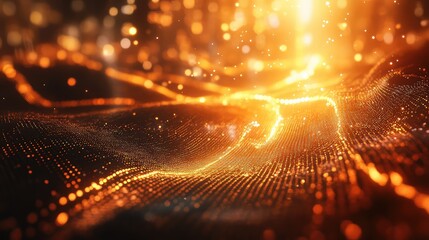 Digital data flowing across futuristic technology network