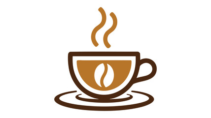 Obraz premium Coffee cup with bean and steam