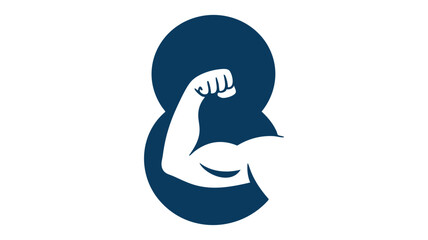 Fototapeta premium Flexing bicep strong arm icon