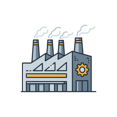 vector illustration of industrial factory