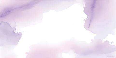 Soft Watercolor Lavender Field Background with Gentle Purple Floral Brush Strokes, Pastel Blooming Flowers and Dreamy Spring Landscape Illustration Perfect for Invitations, Wedding Stationery, 