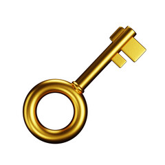 3d golden key