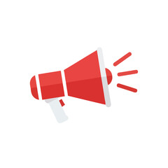 red megaphone isolated on white background