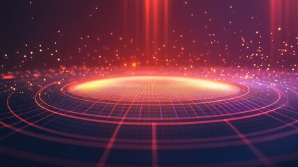 Digital data platform displaying glowing network and cyberspace concept