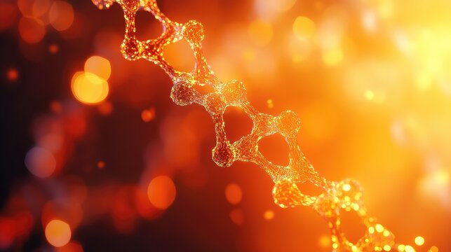 Glowing dna molecule structure with abstract science background