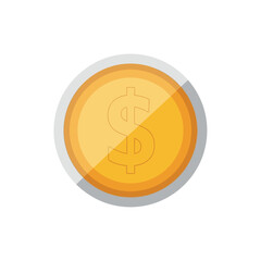 gold coin with dollar symbol