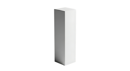 A minimalist image of a white rectangular prism on a black background with subtle gradient lighting