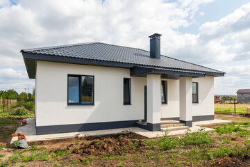construction of a new individual house on a private plot in the suburbs of the city