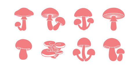 Mushroom icons set

