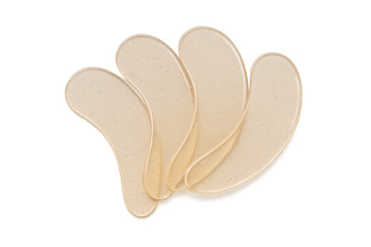 Hydrogel eye patches for skincare treatment on a transparent background, helping reduce puffiness and dark circles